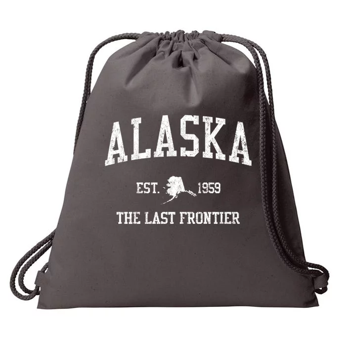 Alaska Est 1959 The Last Frontier Vintage Sports Design Drawstring Bag