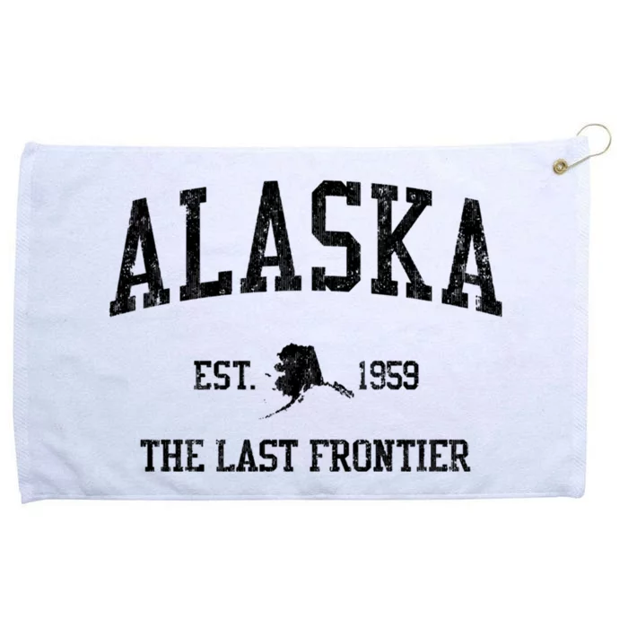 Alaska Est 1959 The Last Frontier Vintage Sports Design Grommeted Golf Towel