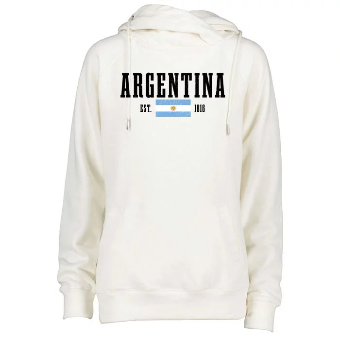 Argentina Est 1816 Argentinian Flag Pride Vintage Argentina Gift Womens Funnel Neck Pullover Hood