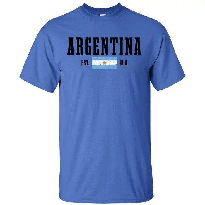 Argentina Est 1816 Argentinian Flag Pride Vintage Argentina Gift Tall T-Shirt