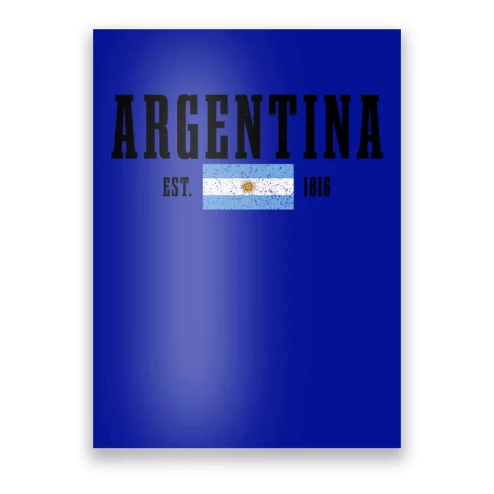 Argentina Est 1816 Argentinian Flag Pride Vintage Argentina Gift Poster