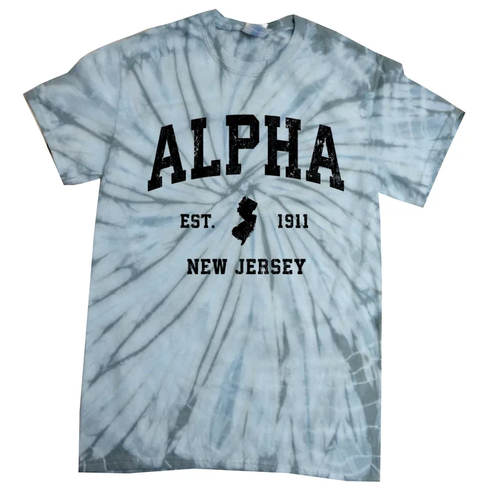 Alpha Est 1911 New Jersey Nj Vintage Athletic Sports Design Tie-Dye T-Shirt