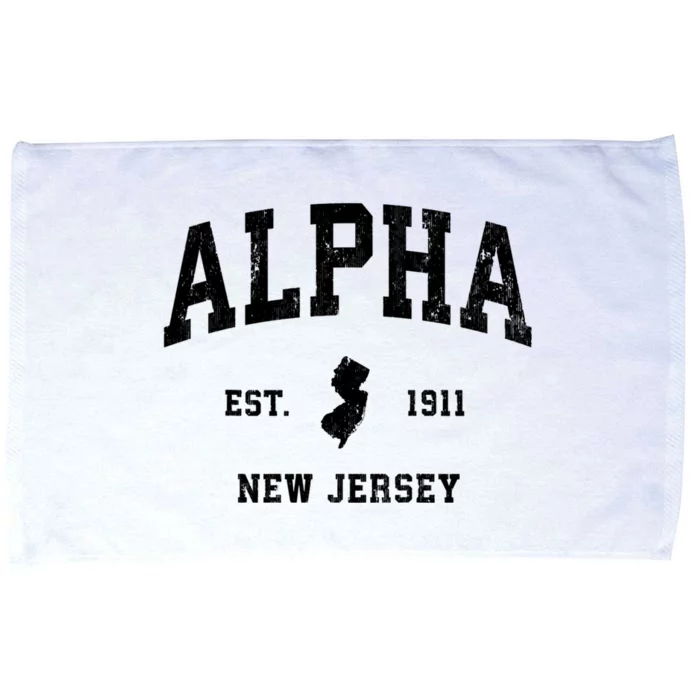 Alpha Est 1911 New Jersey Nj Vintage Athletic Sports Design Microfiber Hand Towel