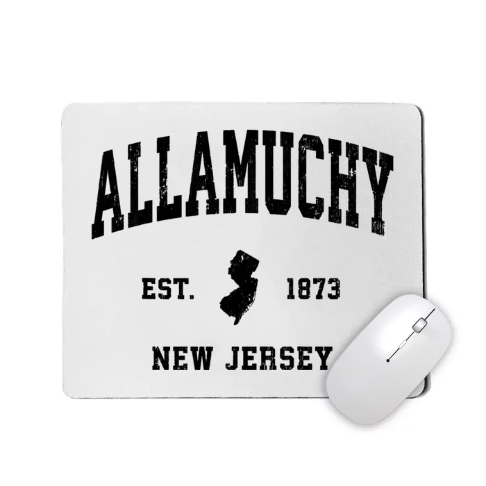 Allamuchy Est 1873 New Jersey Nj Vintage Athletic Sports Design Mousepad