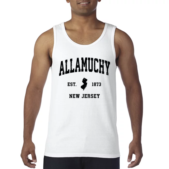 Allamuchy Est 1873 New Jersey Nj Vintage Athletic Sports Design Tank Top