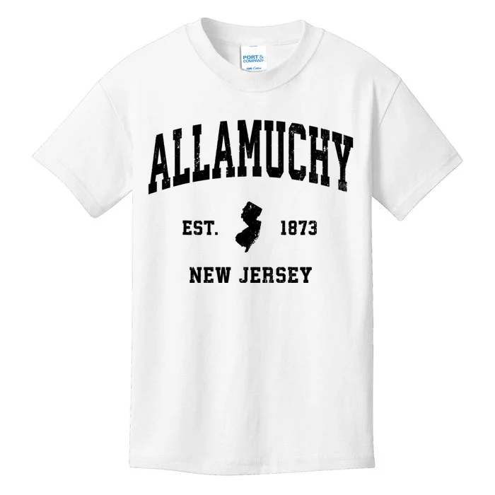 Allamuchy Est 1873 New Jersey Nj Vintage Athletic Sports Design Kids T-Shirt