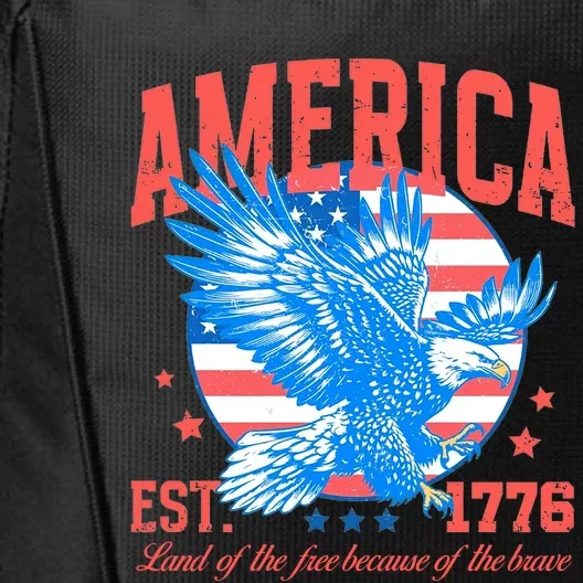 America Est 1776 Land Of The Free Because Of The Brave City Backpack