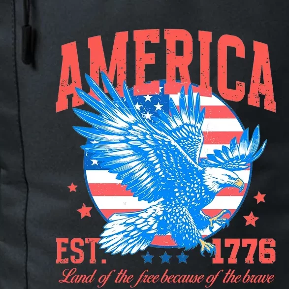 America Est 1776 Land Of The Free Because Of The Brave Daily Commute Backpack