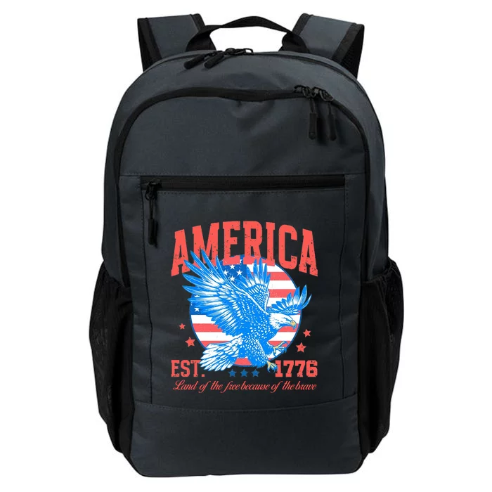 America Est 1776 Land Of The Free Because Of The Brave Daily Commute Backpack