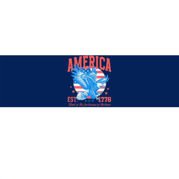 America Est 1776 Land Of The Free Because Of The Brave Bumper Sticker