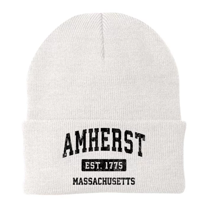 Amherst Est 1775 Massachusetts Ma Vintage Sports Established Design Knit Cap Winter Beanie