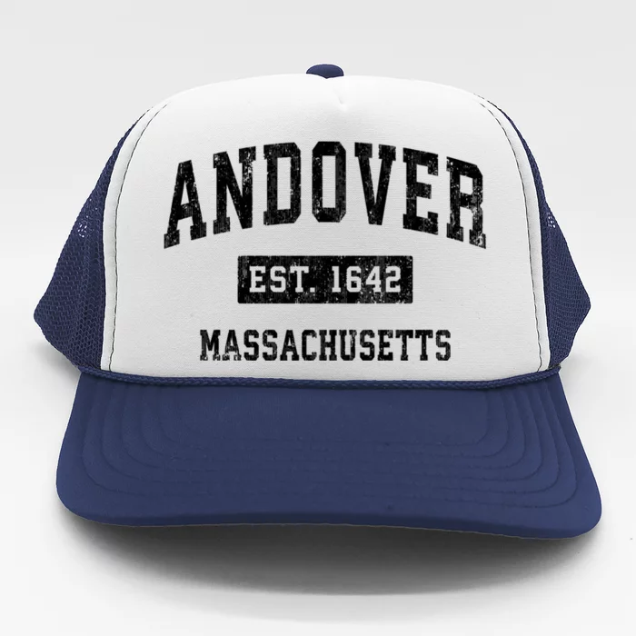 Andover Est 1642 Massachusetts Ma Vintage Sports Design Trucker Hat