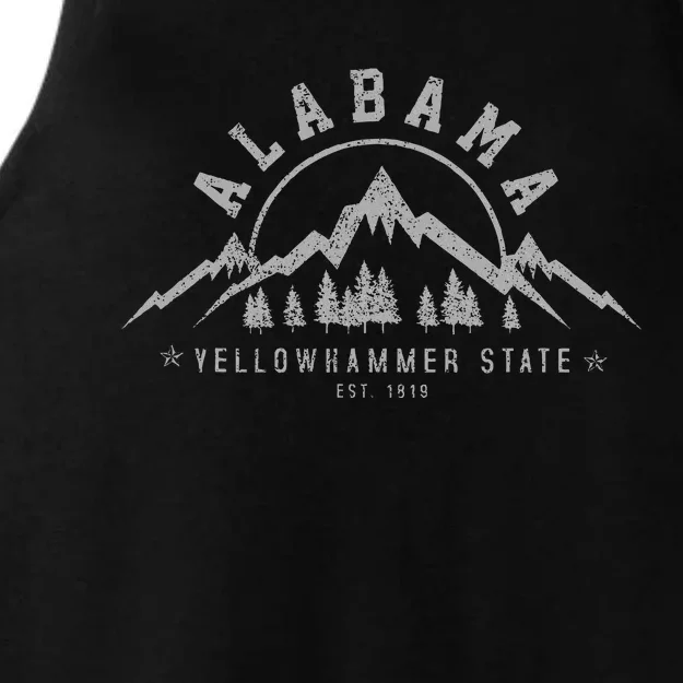 Alabama Est 1819 Yellowhammer State Mountains Pride Ladies Tri-Blend Wicking Tank