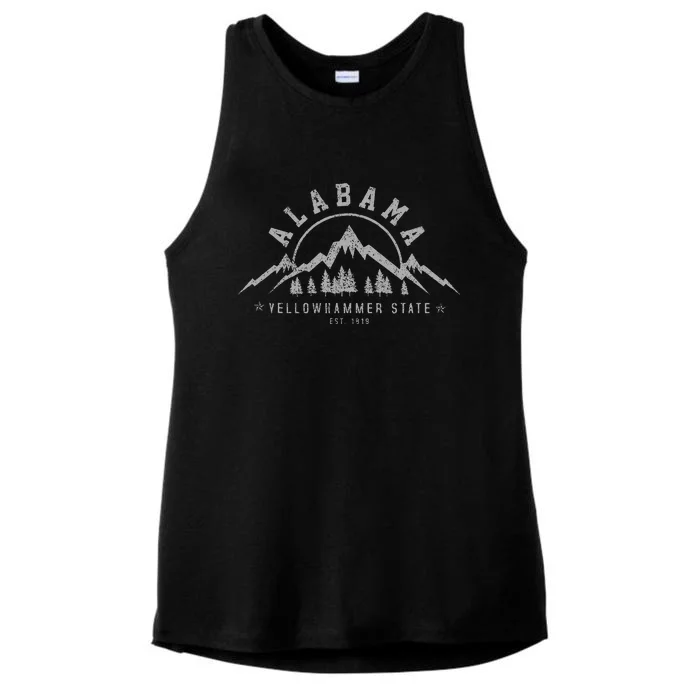 Alabama Est 1819 Yellowhammer State Mountains Pride Ladies Tri-Blend Wicking Tank