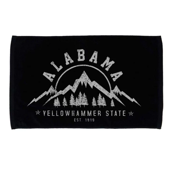 Alabama Est 1819 Yellowhammer State Mountains Pride Microfiber Hand Towel