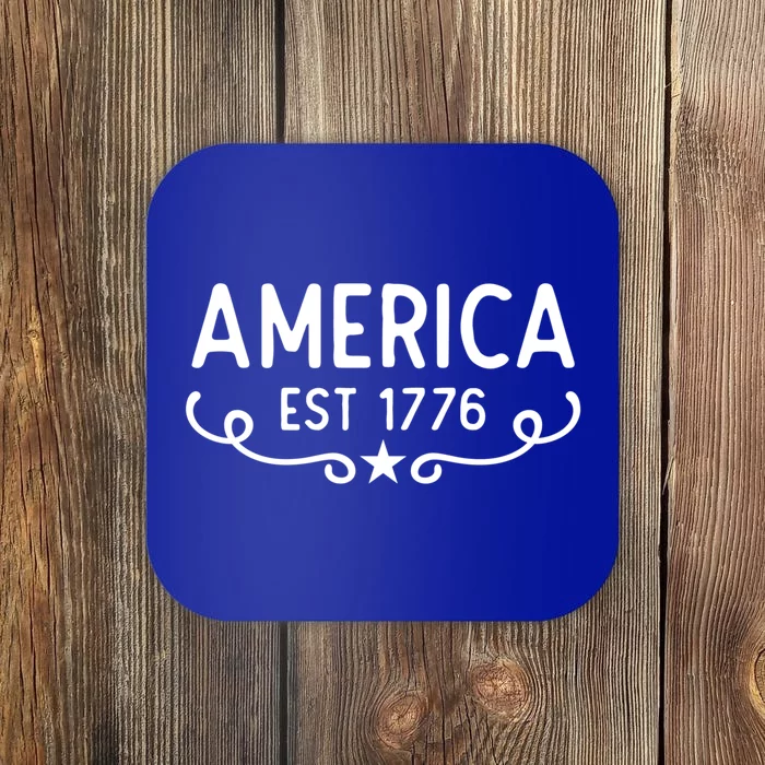 America Est 1776 Patriotic 4th Of July Veteran Gift Coaster