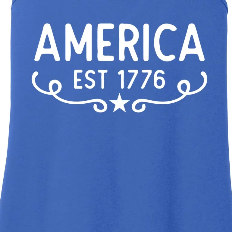 America Est 1776 Patriotic 4th Of July Veteran Gift Ladies Essential Tank