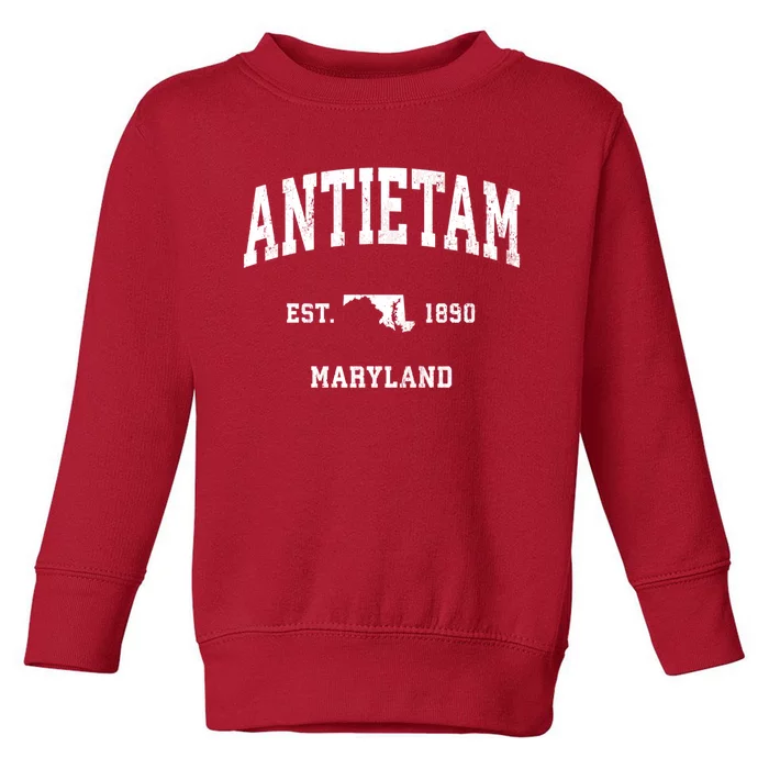 Antietam Est 1890 Maryland Md Vintage Athletic Sports Design Toddler Sweatshirt