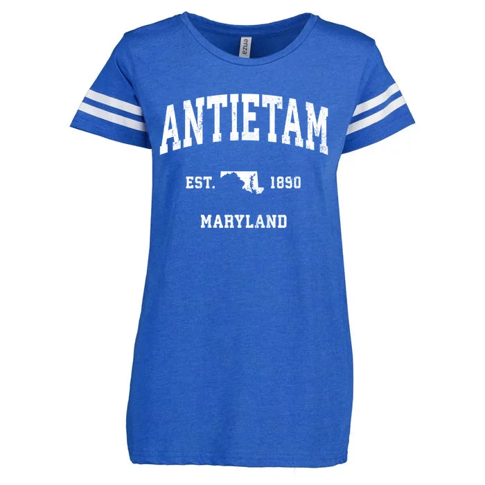 Antietam Est 1890 Maryland Md Vintage Athletic Sports Design Enza Ladies Jersey Football T-Shirt