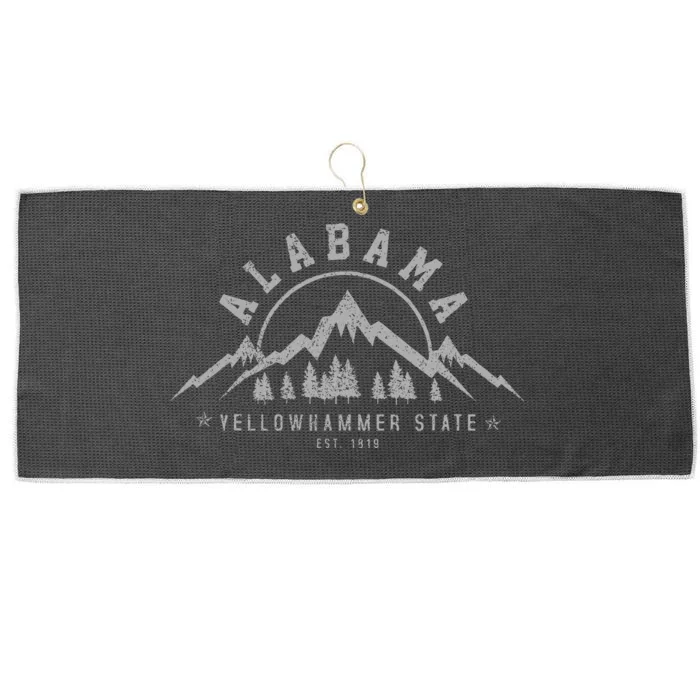 Alabama Est 1819 Yellowhammer State Mountains Pride Gift Large Microfiber Waffle Golf Towel