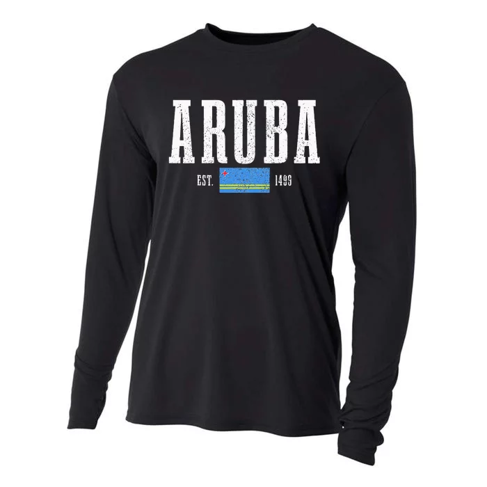 Aruba Est. 1499 Aruba Flag Pride Vintage Aruba Cooling Performance Long Sleeve Crew