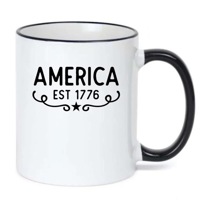 America Est 1776 Patriotic 4th Of July Veteran Gift Black Color Changing Mug