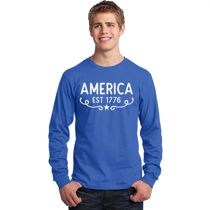 America Est 1776 Patriotic 4th Of July Veteran Gift Long Sleeve Shirt