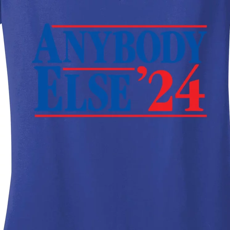 Anybody Else 24 Election 2024 Anti Biden Trump Desantis Vote Funny Gift Women's V-Neck T-Shirt