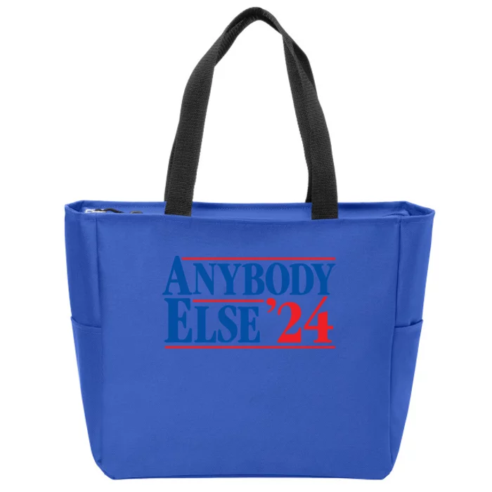 Anybody Else 24 Election 2024 Anti Biden Trump Desantis Vote Funny Gift Zip Tote Bag