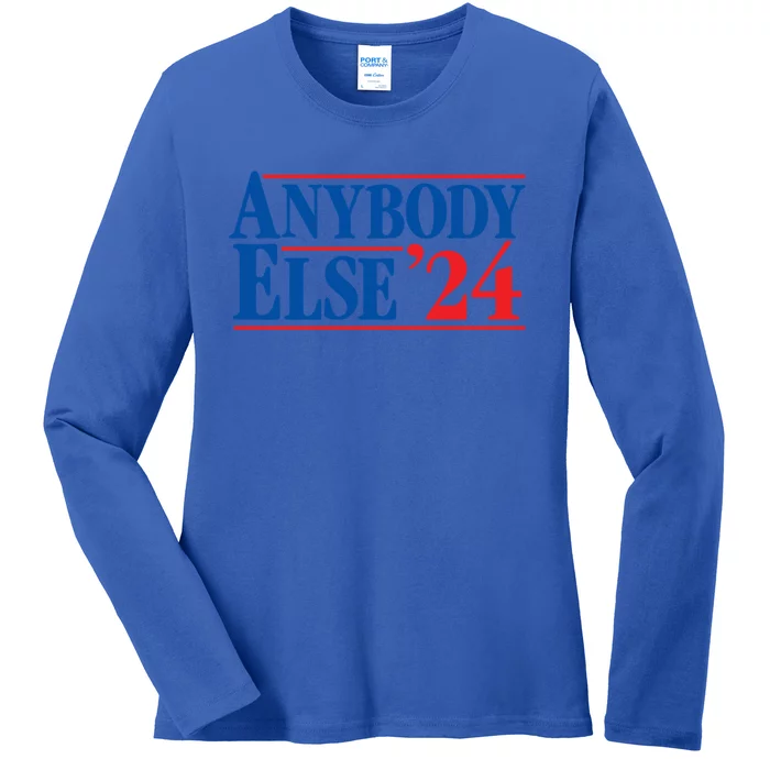 Anybody Else 24 Election 2024 Anti Biden Trump Desantis Vote Gift Ladies Long Sleeve Shirt