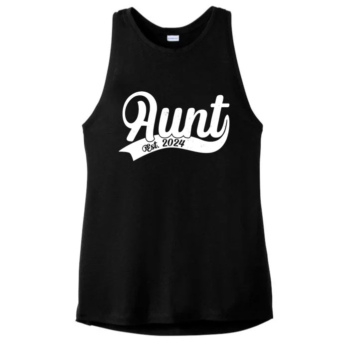 Aunt Est. 2024 New Baby Niece Nephew Ladies Tri-Blend Wicking Tank