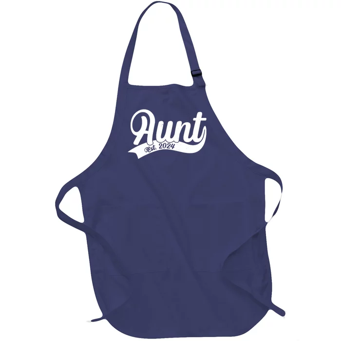 Aunt Est. 2024 New Baby Niece Nephew Full-Length Apron With Pocket