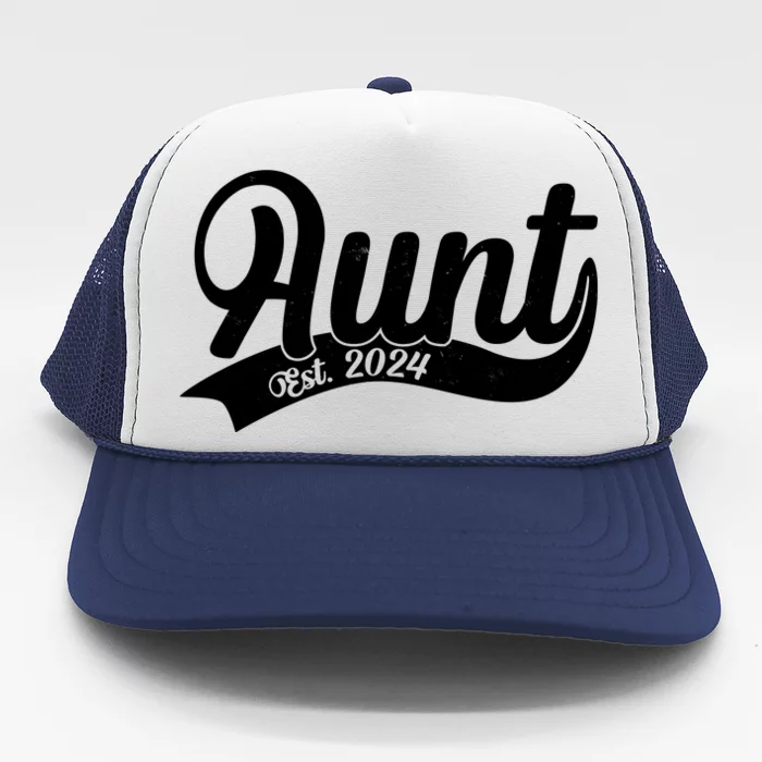 Aunt Est. 2024 New Baby Niece Nephew Trucker Hat