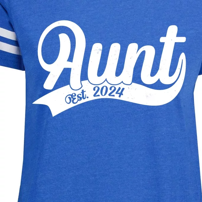 Aunt Est. 2024 New Baby Niece Nephew Enza Ladies Jersey Football T-Shirt