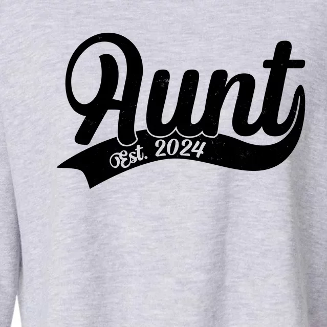 Aunt Est. 2024 New Baby Niece Nephew Cropped Pullover Crew