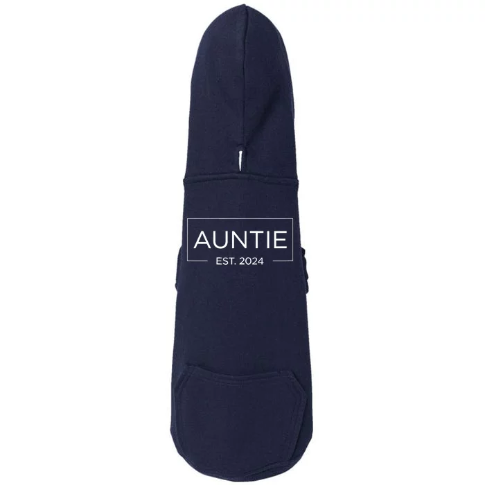 Auntie Est. 2024 Pregnancy Announcement New Auntie 2024 Doggie 3-End Fleece Hoodie