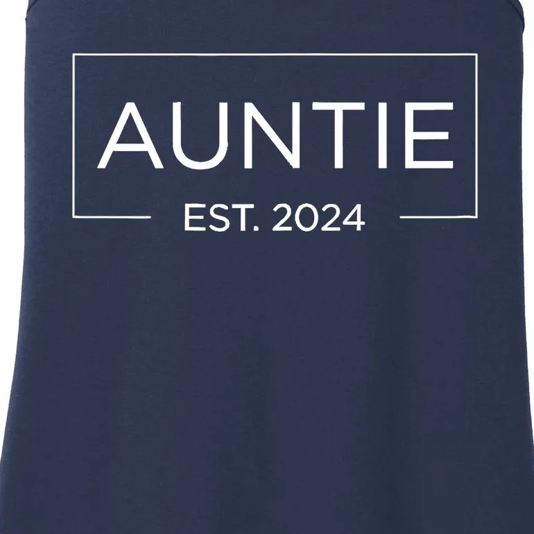 Auntie Est. 2024 Pregnancy Announcement New Auntie 2024 Ladies Essential Tank