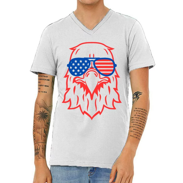 American Eagle 4th Of July Festive V-Neck T-Shirt