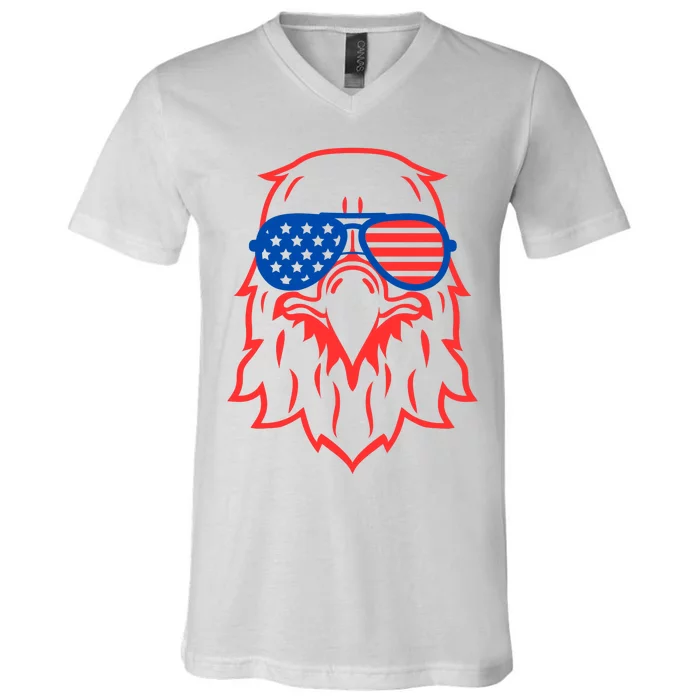 American Eagle 4th Of July Festive V-Neck T-Shirt