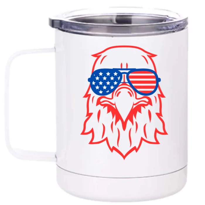 American Eagle 4th Of July Festive Front & Back 12oz Stainless Steel Tumbler Cup