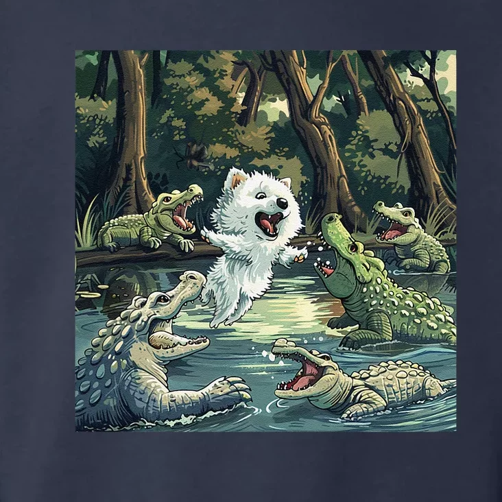 American Eskimo Alligator Fight Toddler Hoodie