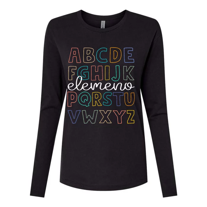 ABC Elemeno Alphabet Kindergarten Teachers Back to School Womens Cotton Relaxed Long Sleeve T-Shirt