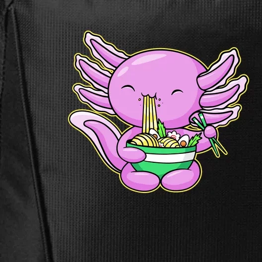 Axolotl Eating A Bowl Of Ramen Anime Funny Cute City Backpack