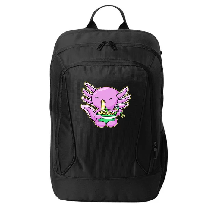 Axolotl Eating A Bowl Of Ramen Anime Funny Cute City Backpack