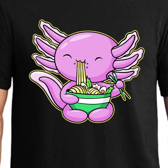 Axolotl Eating A Bowl Of Ramen Anime Funny Cute Pajama Set