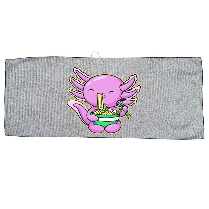 Axolotl Eating A Bowl Of Ramen Anime Funny Cute Large Microfiber Waffle Golf Towel