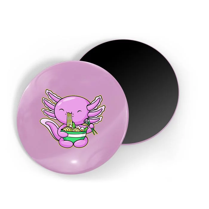 Axolotl Eating A Bowl Of Ramen Anime Funny Cute Magnet