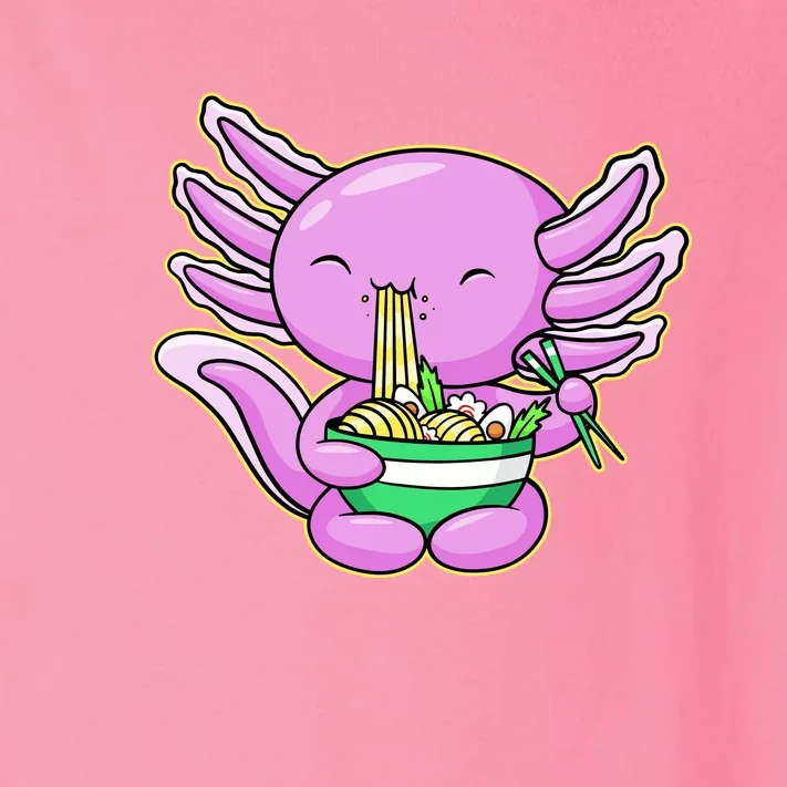 Axolotl Eating A Bowl Of Ramen Anime Funny Cute Toddler Long Sleeve Shirt