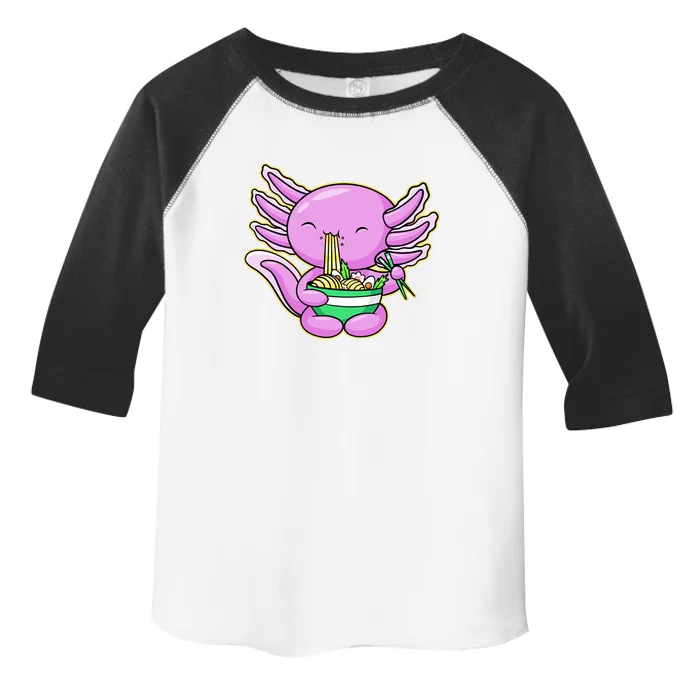 Axolotl Eating A Bowl Of Ramen Anime Funny Cute Toddler Fine Jersey T-Shirt