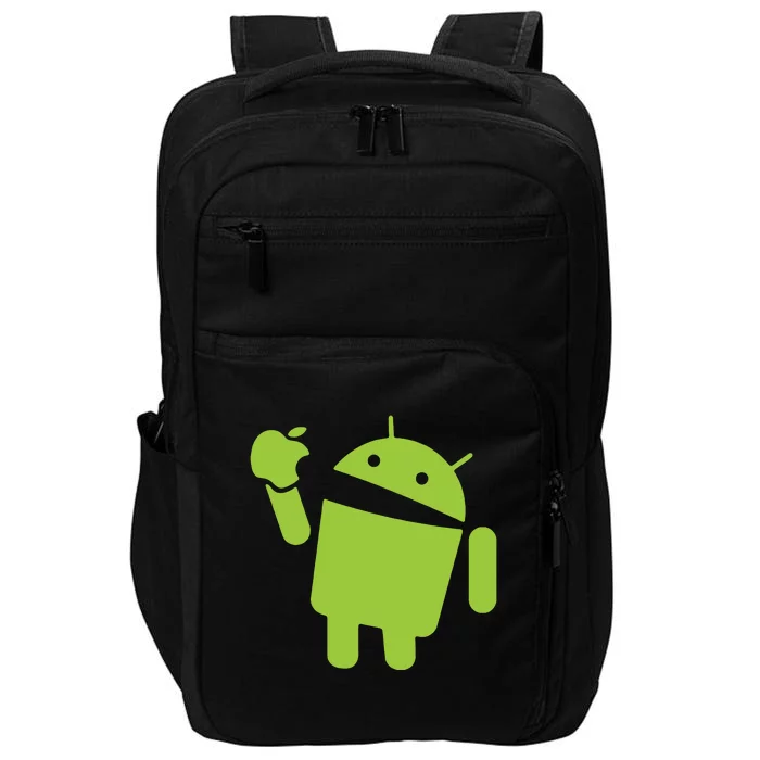 Android Eats Apple Funny Nerd Computer Impact Tech Backpack